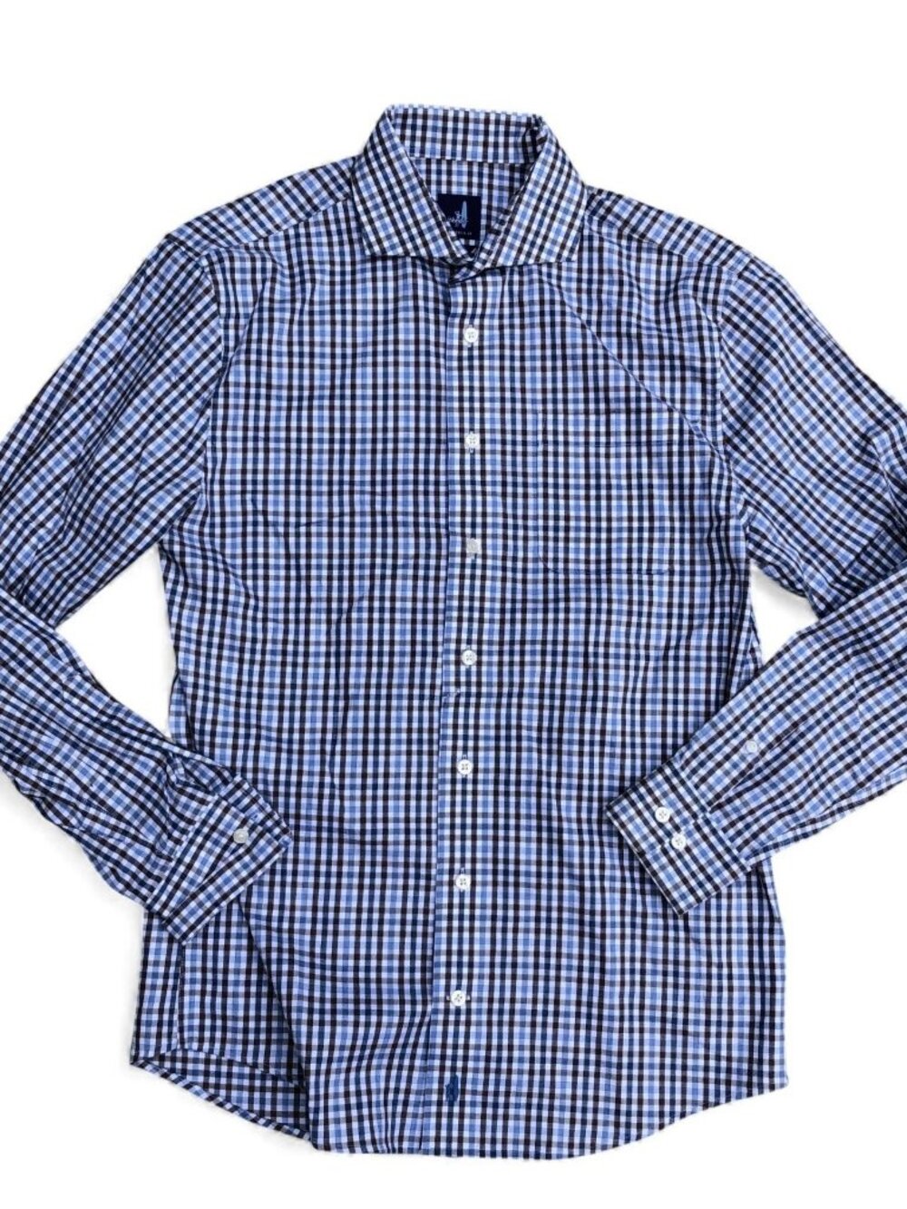 JOHNNIE-O Slim Fit Button Down Shirt Men's Small Plaid Long Sleeve Blue Top